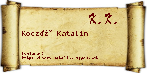 Koczó Katalin névjegykártya